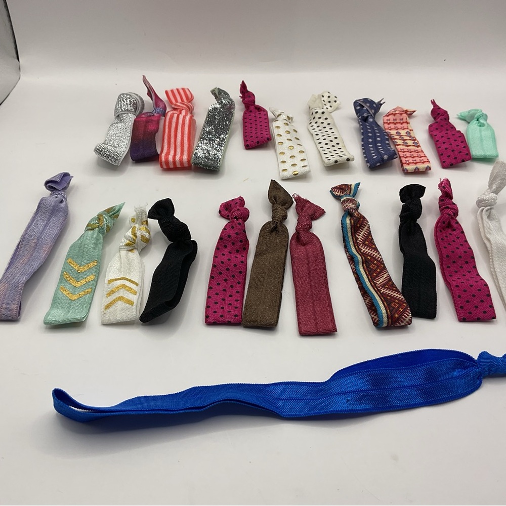 Assorted Knotted Elastic Hair Ties - Multicolor Set